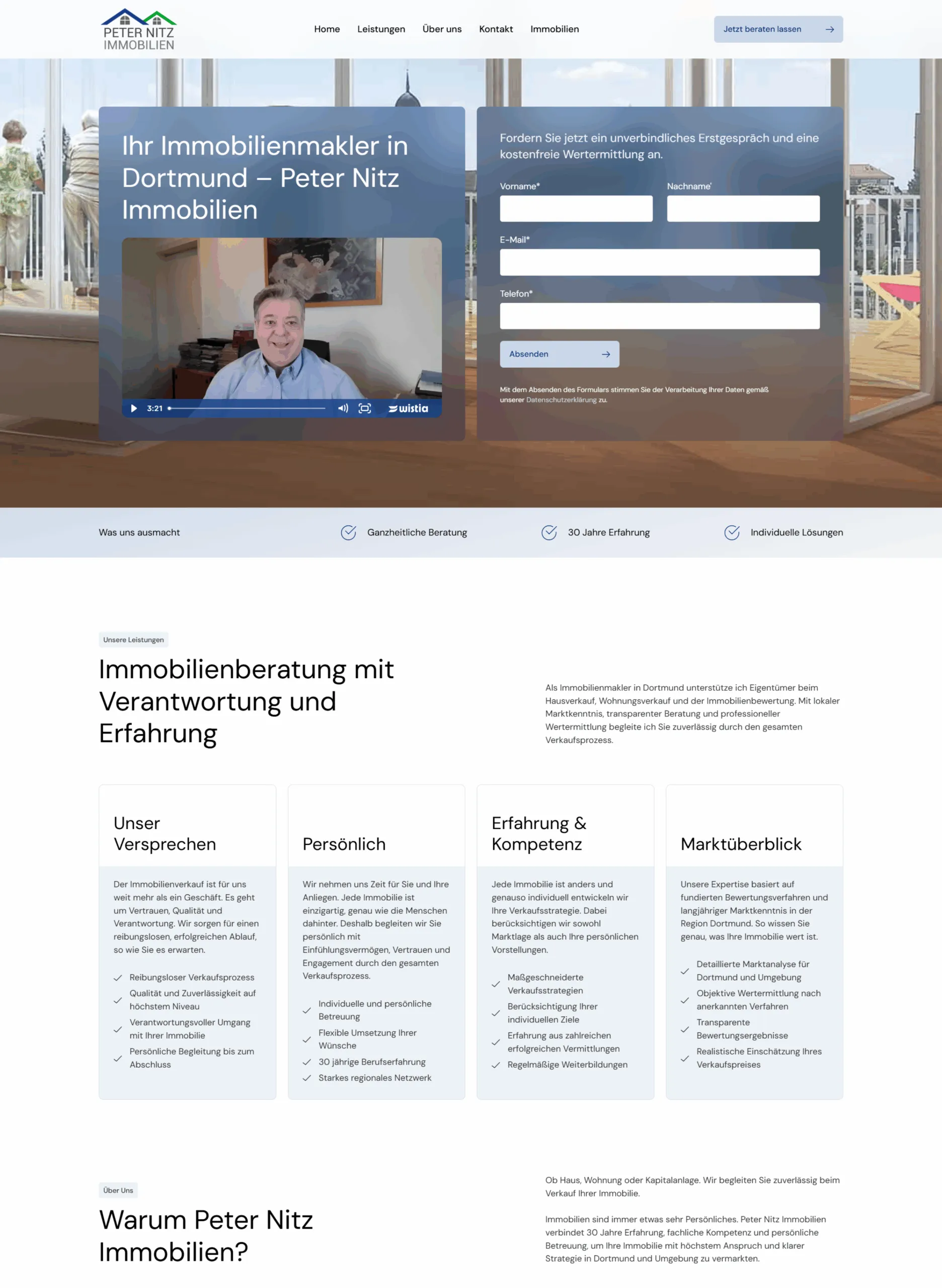Peter Nitz Immobilien Website – Immobilienmarketing und Webdesign