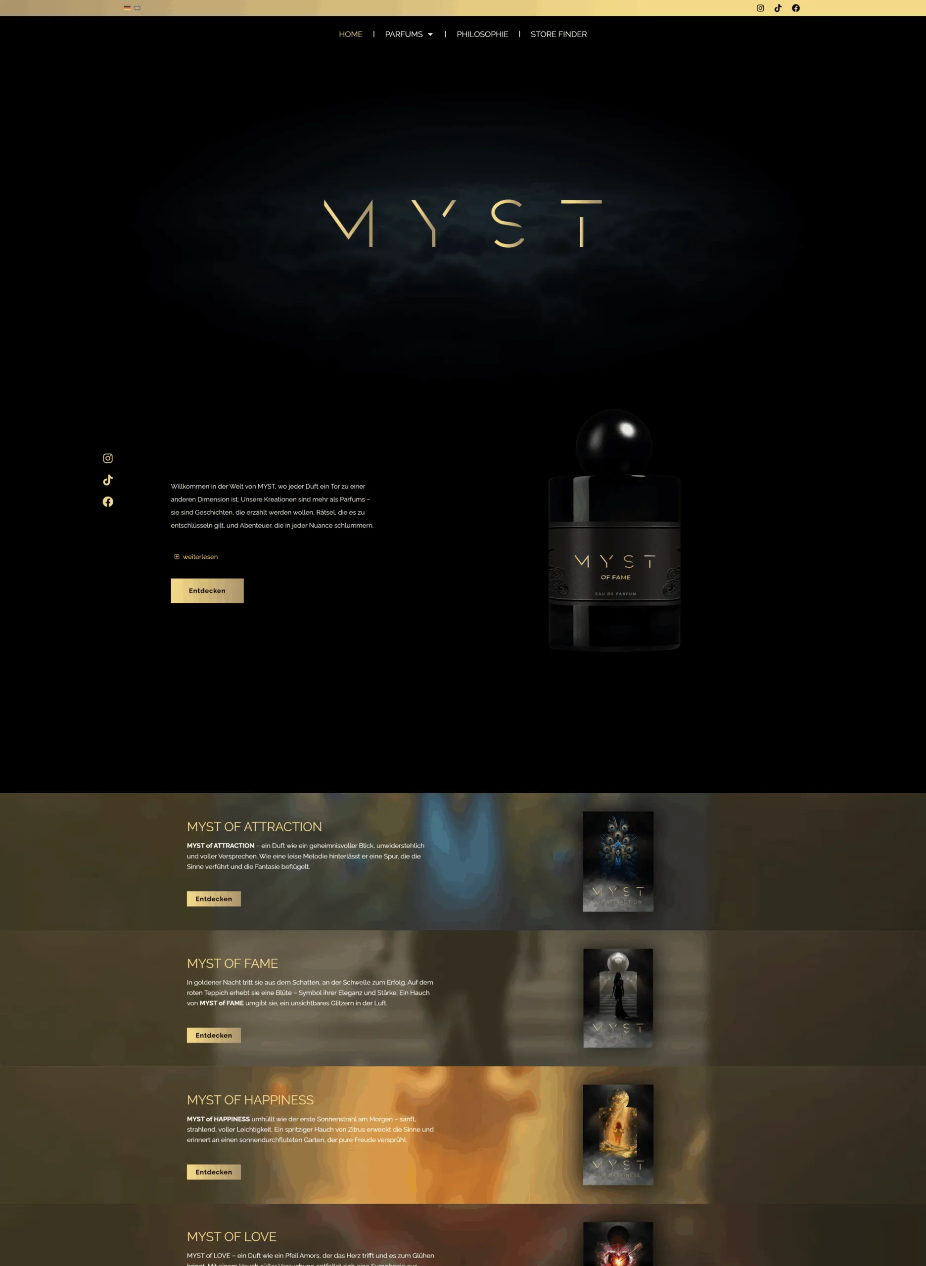 Amica Parfümerie Niendorf - MYST Webseite Referenz Agentur Reuber