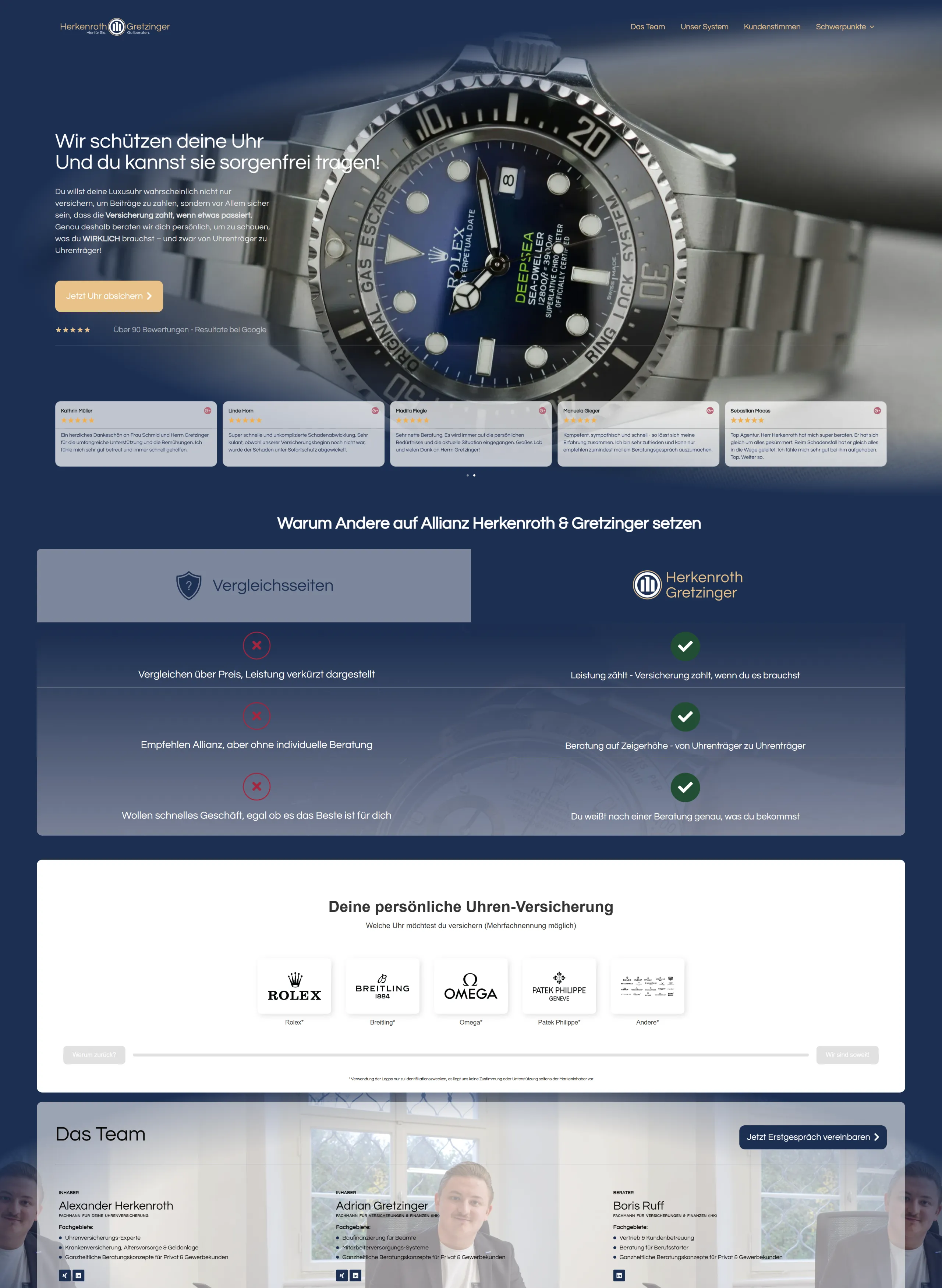 Allianz Alexander Herkenroth Landingpage Referenz Screenshot