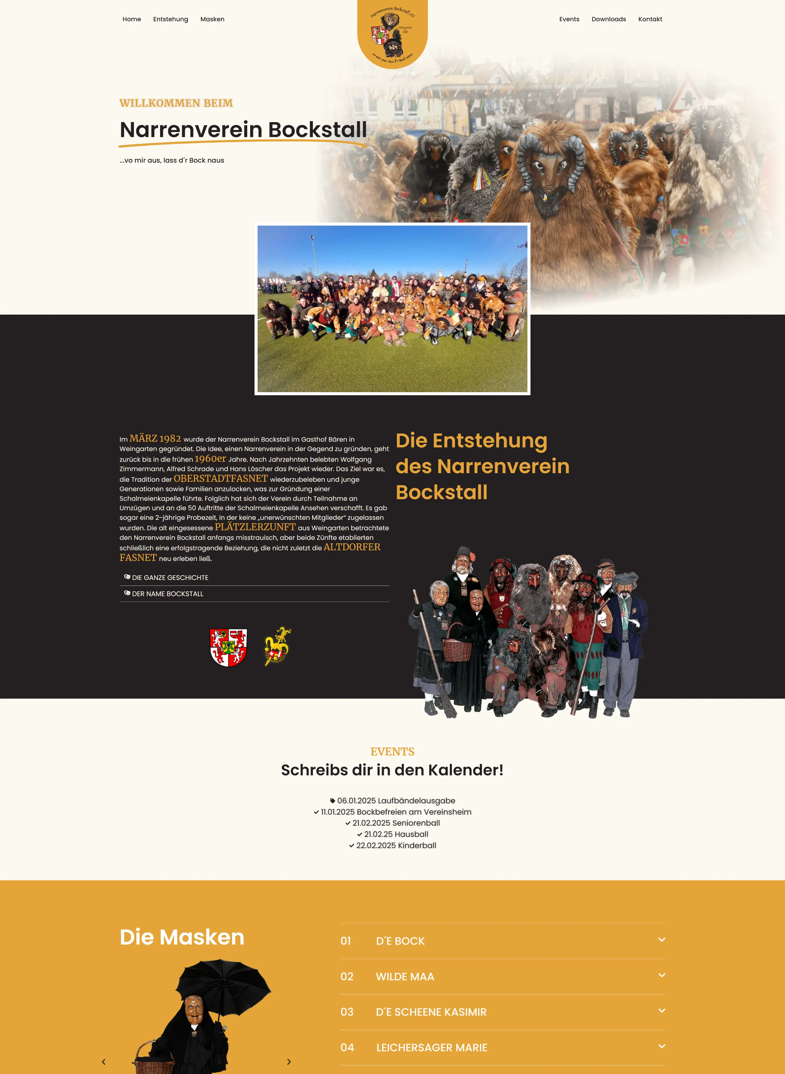 NV Bockstall Weingarten Webseite Screenshot