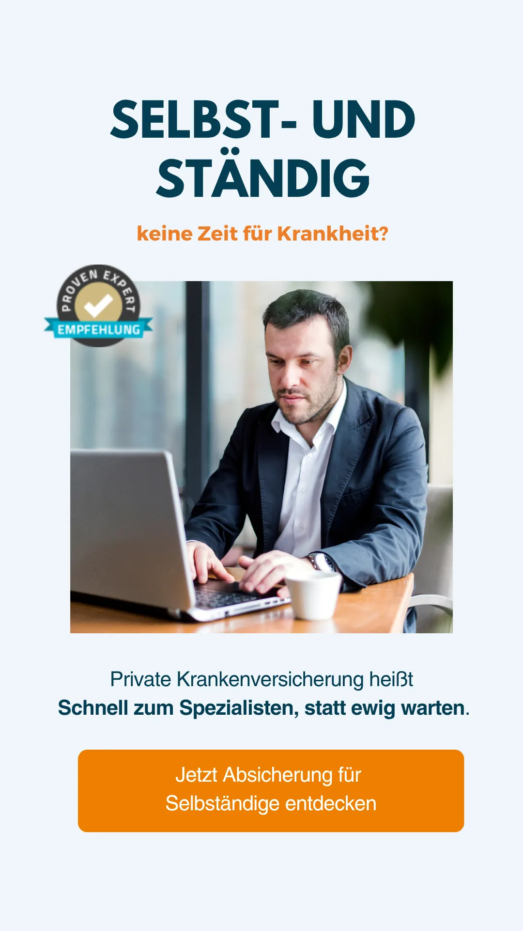 VC24 Social Ad — Selbst und ständig, keine Zeit für Krankheit, für Solo-Selbstständige