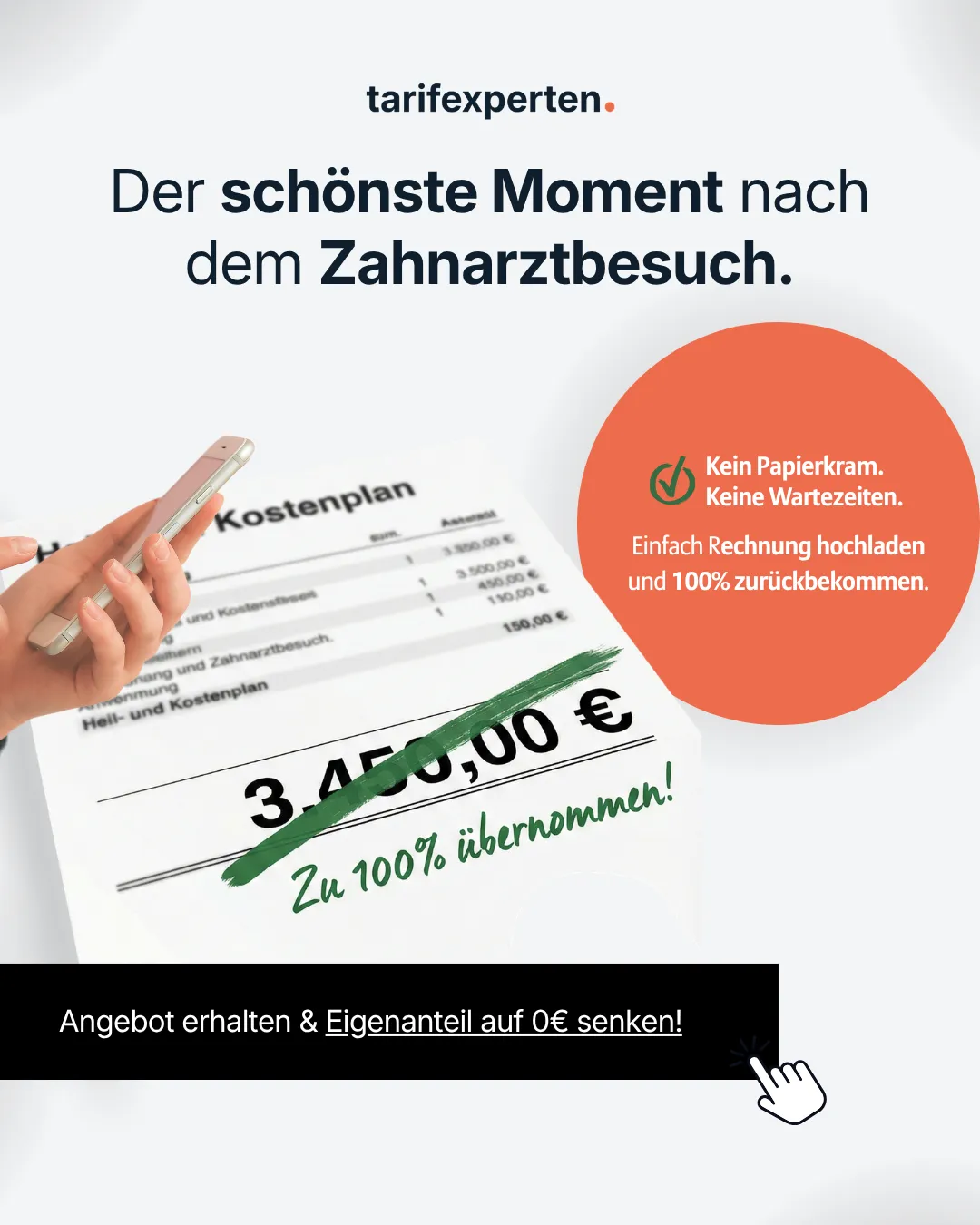 Tarifexperten Social Ad — Zahnzusatzversicherung Hook 2